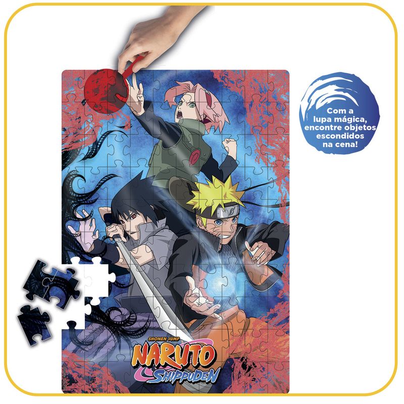 Puzzle-Play-100-pecas---Lente-Magica---Naruto-Shippuden