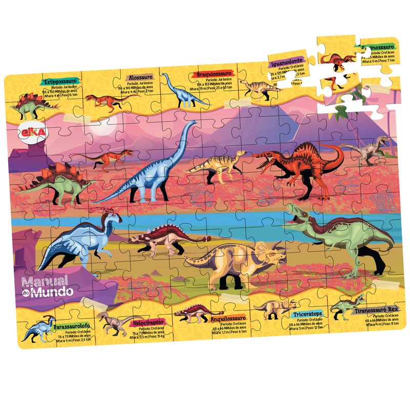 Puzzle-Play-Dinossauros-100-pecas-Lente-Magica---Manual-do-Mundo