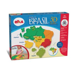 Mapa Do Brasil 3D Plástico