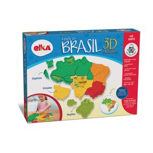 Mapa Do Brasil 3D Plástico